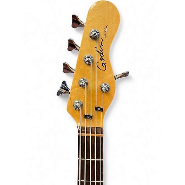 Used Godin SD5 Trans Blue Electric Bass Guitar