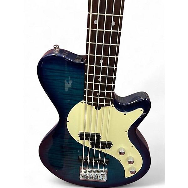 Used Godin SD5 Trans Blue Electric Bass Guitar