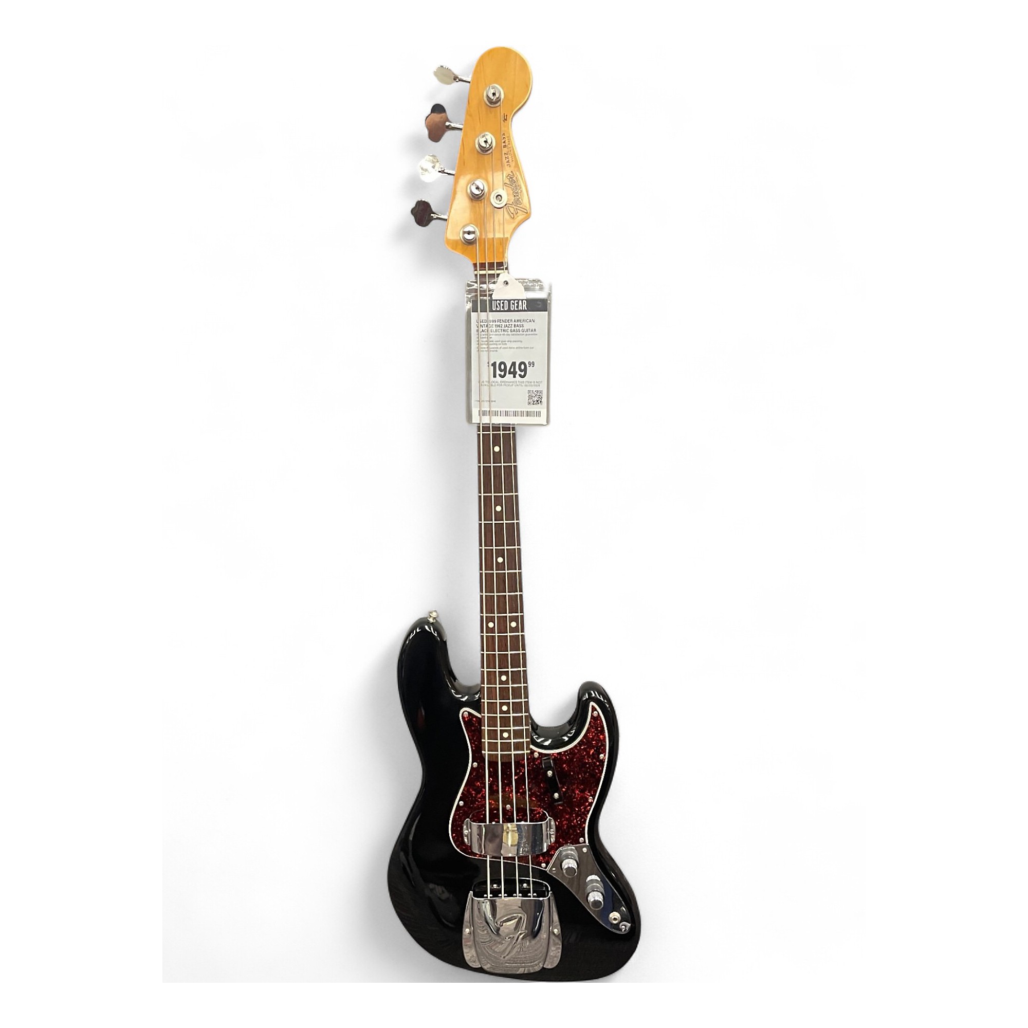 Used 1999 Fender American Vintage 1962 Jazz Bass Black Electric