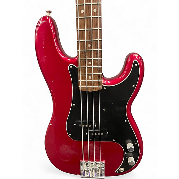 Used 2013 Fender ROADWORN NATE MENDEL PRECISION BASS Candy Apple Red Metallic Electric Bass Guitar