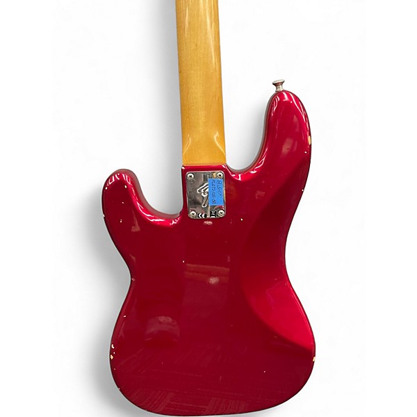 Used 2013 Fender ROADWORN NATE MENDEL PRECISION BASS Candy Apple Red Metallic Electric Bass Guitar