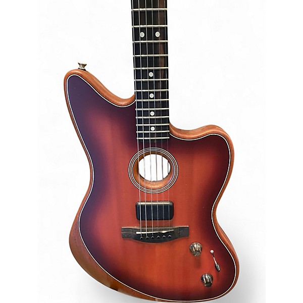 Used 2021 Fender acoustasonic jazzmaster Sunburst Acoustic Electric Guitar