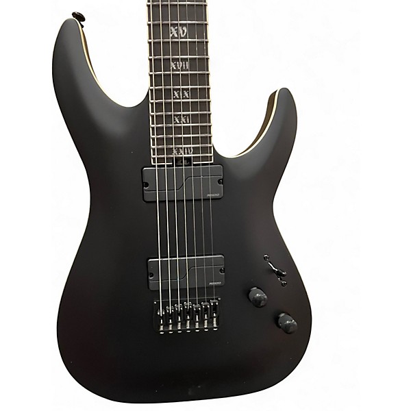 Used Schecter Guitar Research C7 SLS Elite Evil Twin Black Solid Body Electric Guitar