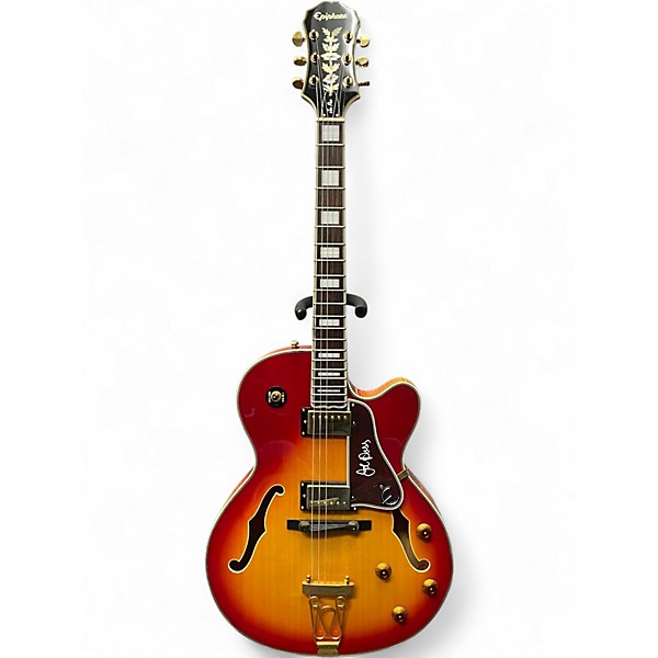 Used Epiphone Joe Pass Emperor 2 Tone Sunburst Hollow Body Electric Guitar