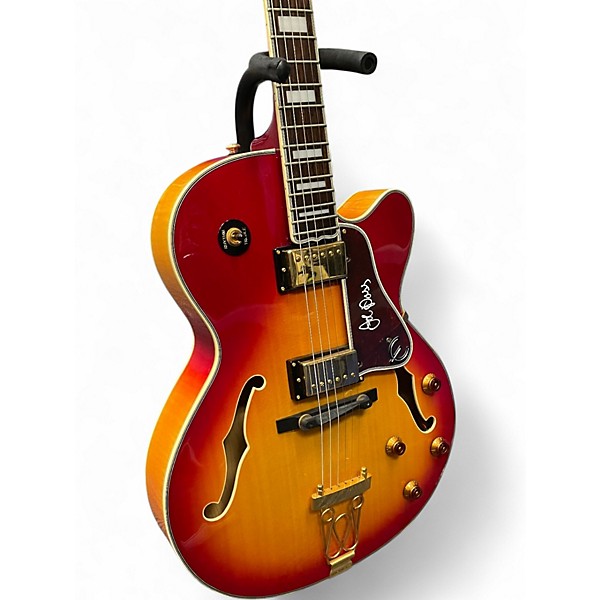 Used Epiphone Joe Pass Emperor 2 Tone Sunburst Hollow Body Electric Guitar