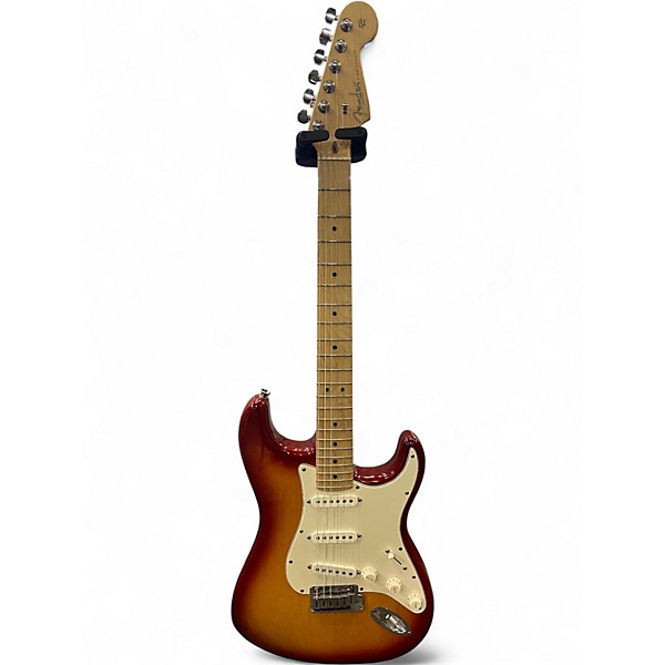 Used Fender American Deluxe Ash Stratocaster AGED CHERRY BURST Solid Body Electric Guitar