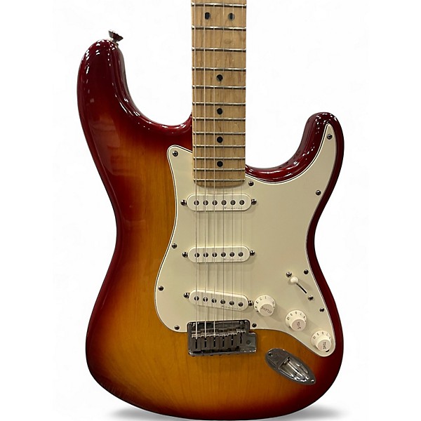 Used Fender American Deluxe Ash Stratocaster AGED CHERRY BURST Solid Body Electric Guitar