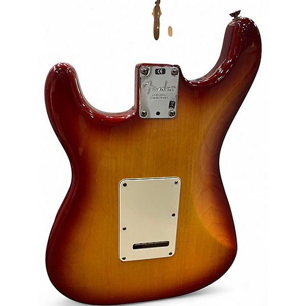 Used Fender American Deluxe Ash Stratocaster AGED CHERRY BURST Solid Body Electric Guitar