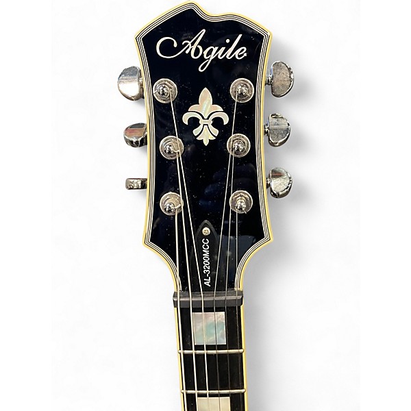 Used Agile AL-3200MCC Black and Silver Solid Body Electric Guitar