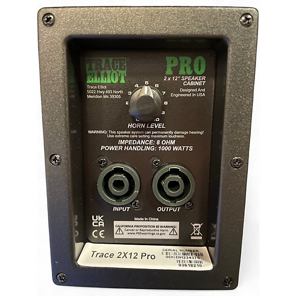 Used Trace Elliot Trace 2x12 Pro Road Ready Bass Cabinet