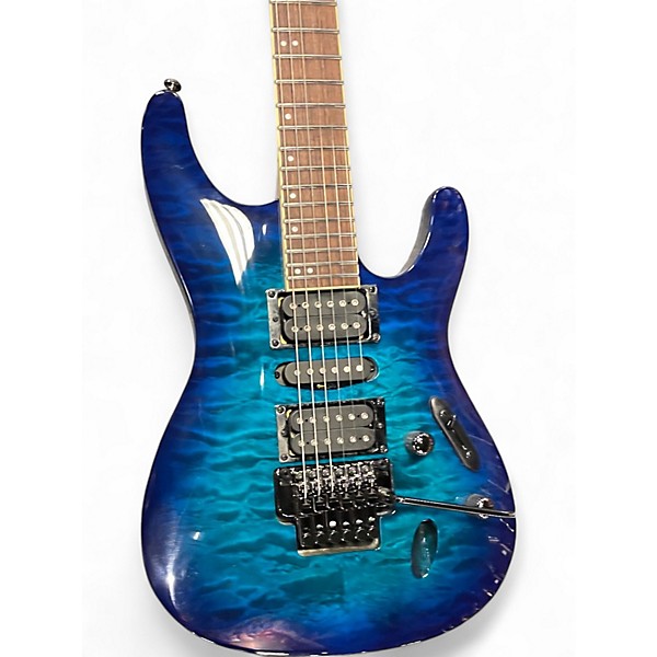 Used Ibanez S670QM Blue Burst Solid Body Electric Guitar
