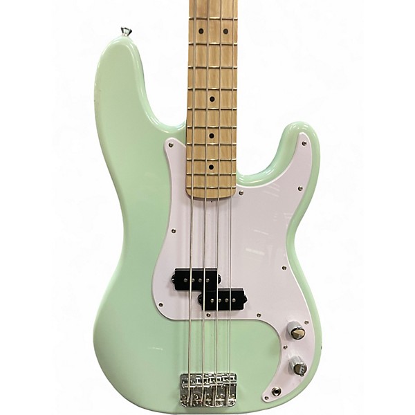 Used Squier Sonic Precision Bass Surf Green Electric Bass Guitar