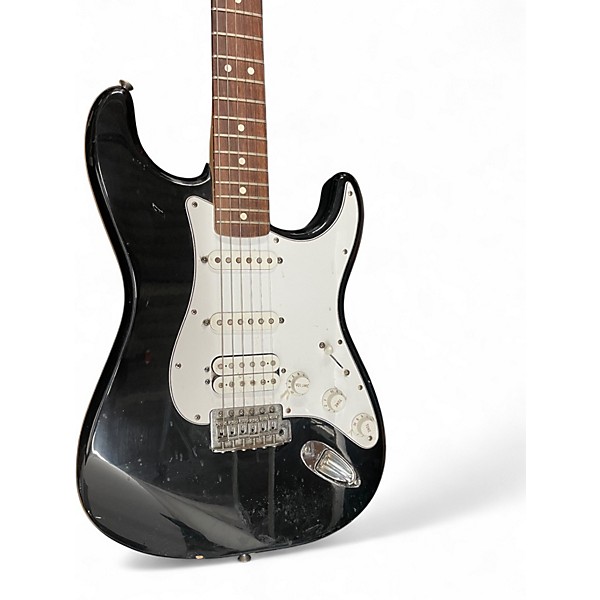 Used Fender Standard Stratocaster Black and White Solid Body Electric Guitar