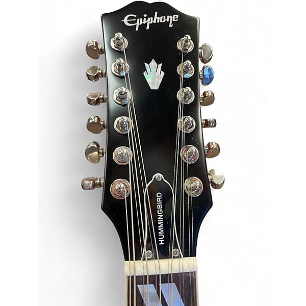 Used Epiphone Hummingbird 12 String Aged Cherry Sunburst 12 String Acoustic Electric Guitar