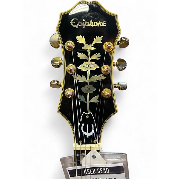 Used Epiphone Sheraton II Ebony Hollow Body Electric Guitar