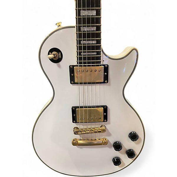Used 2018 Epiphone Les Paul Custom Alpine White Solid Body Electric Guitar