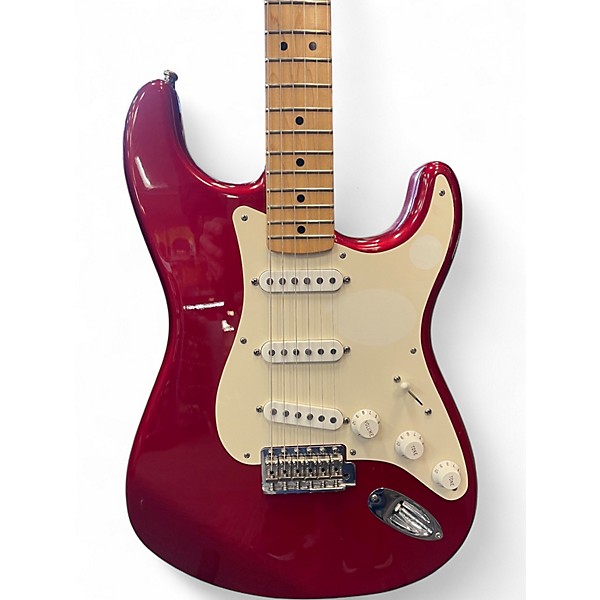 Used 2005 Fender Artist Series Jimmie Vaughan Tex-Mex Stratocaster Candy Apple Red Solid Body Electric Guitar