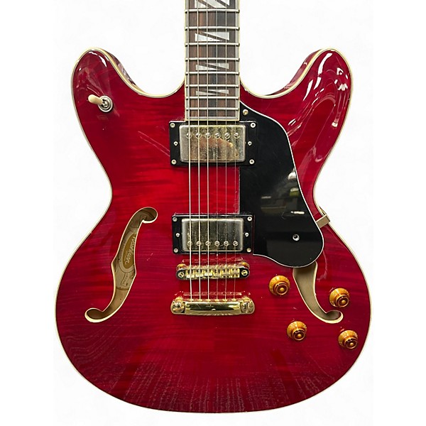 Used Washburn HB35 Wine Red Hollow Body Electric Guitar