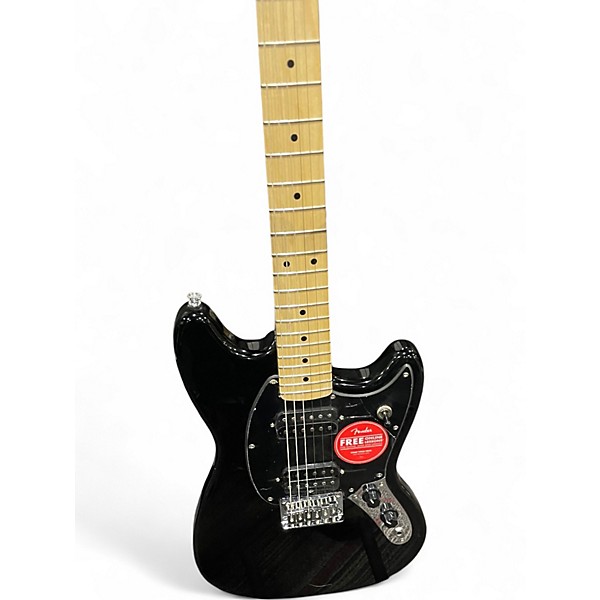 Used Squier Mustang Black Solid Body Electric Guitar