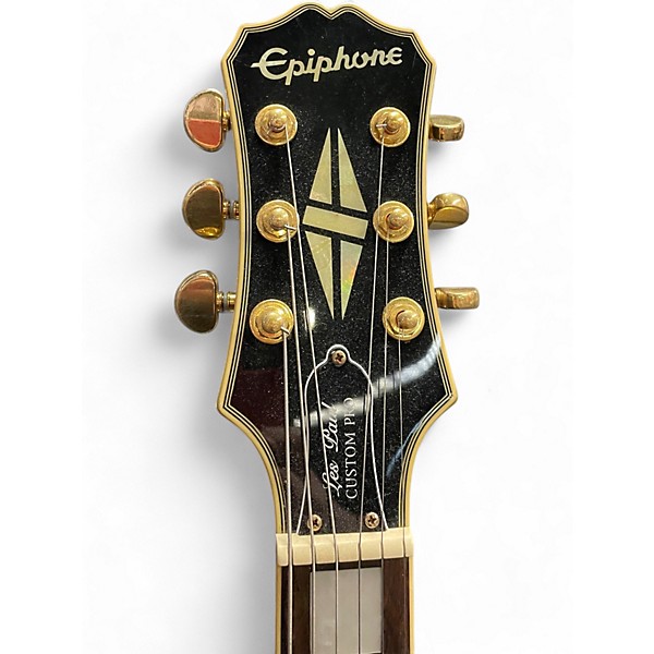 Used Epiphone Les Paul Custom Pro Ebony Solid Body Electric Guitar