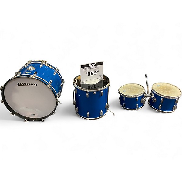 Vintage 1976 Ludwig 4 Piece Classic Big Beat Blue Drum Kit