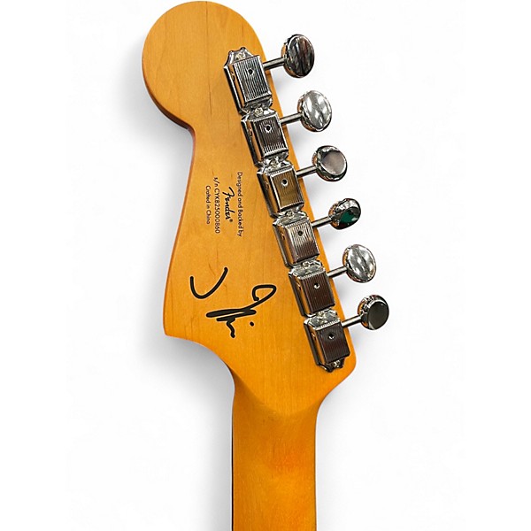 Used Squier J Mascis Jazzmaster Vintage White Solid Body Electric Guitar