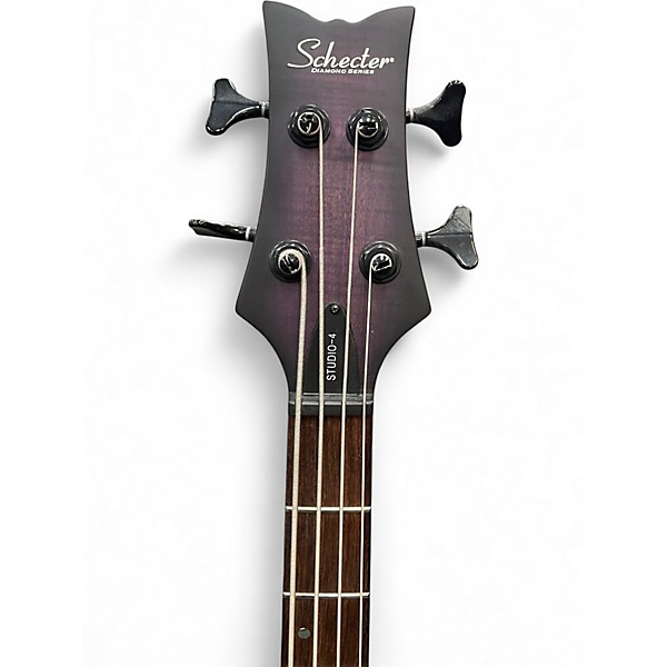 Used Schecter Guitar Research STILETTO STUDIO Trans Purple Electric Bass Guitar