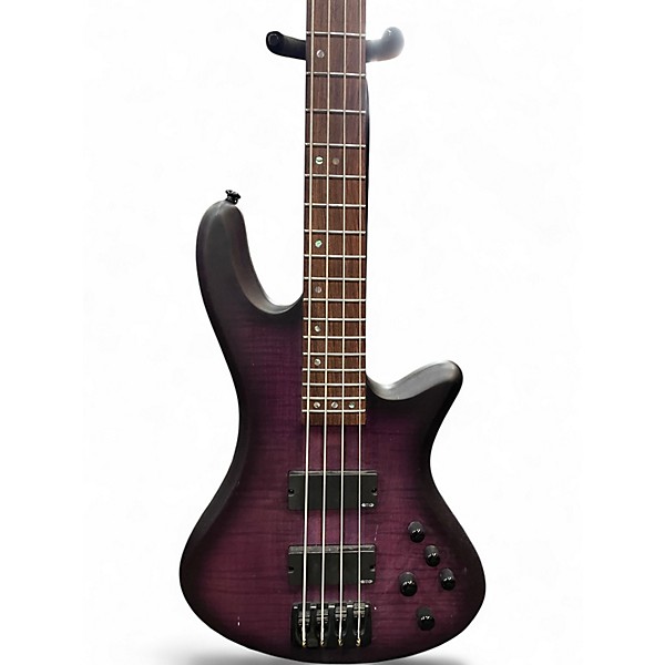 Used Schecter Guitar Research STILETTO STUDIO Trans Purple Electric Bass Guitar