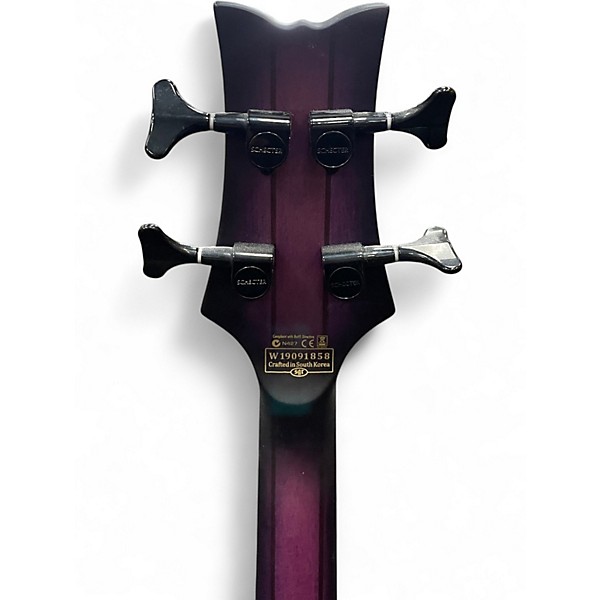 Used Schecter Guitar Research STILETTO STUDIO Trans Purple Electric Bass Guitar