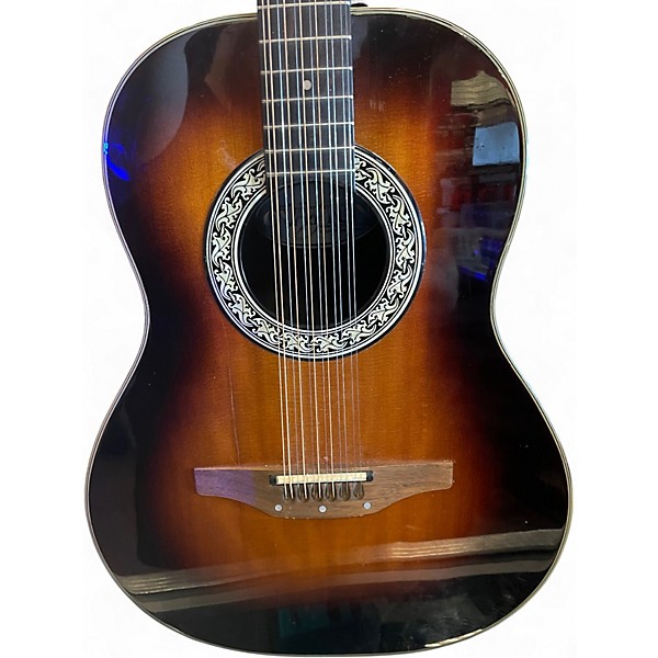 Used Ovation 1615 3 Color Sunburst 12 String Acoustic Electric Guitar