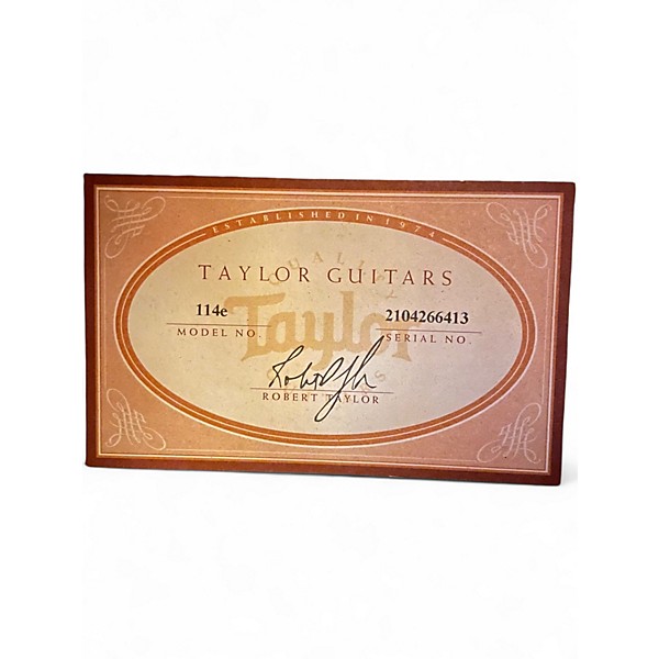 Used 2016 Taylor 114E Natural Acoustic Electric Guitar