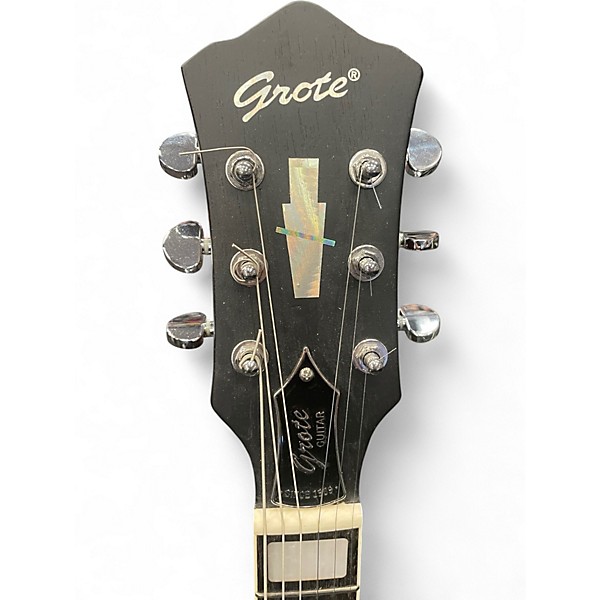 Used Grote 335 Style Trans Purple Hollow Body Electric Guitar