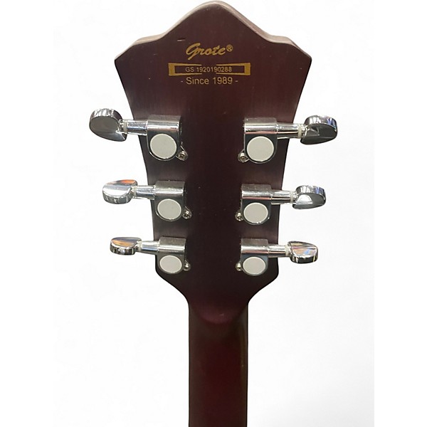 Used Grote 335 Style Trans Purple Hollow Body Electric Guitar