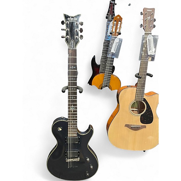 Used Schecter Guitar Research damien solo elite Blue Solid Body Electric Guitar