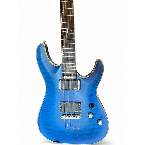 Used Schecter Guitar Research C1 Platinum Trans Blue Solid Body Electric Guitar