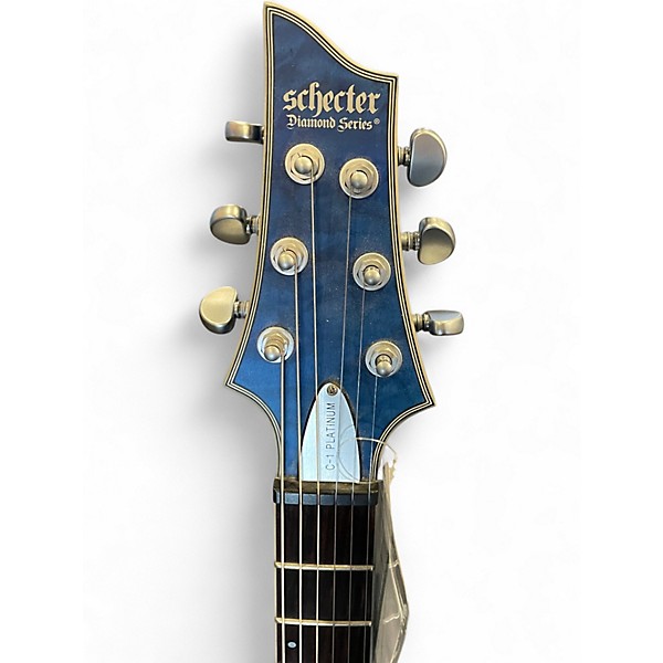Used Schecter Guitar Research C1 Platinum Trans Blue Solid Body Electric Guitar