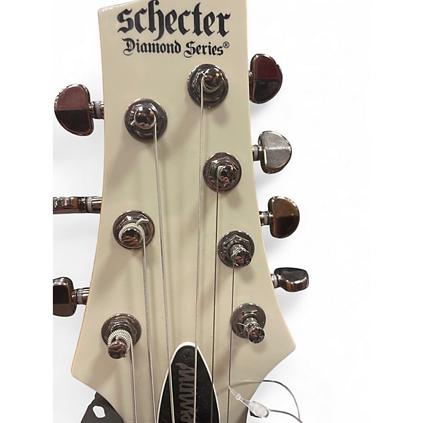 Used Schecter Guitar Research Demon 7 String White Solid Body Electric Guitar