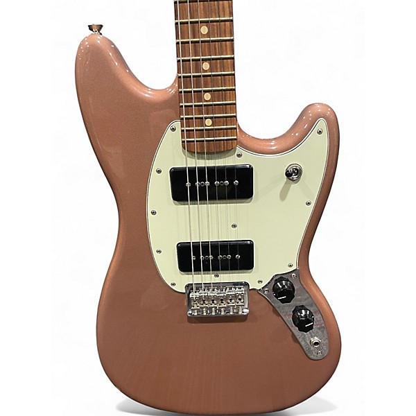 Used 2021 Fender PLAYER MUSTANG 90 Burgundy Mist Metallic Solid Body Electric Guitar