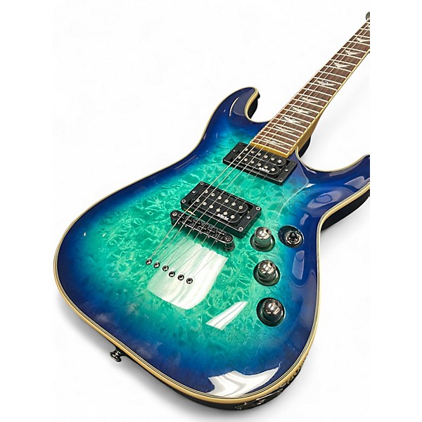Used Schecter Guitar Research Omen Extreme 6 aqua Burst Solid Body Electric Guitar