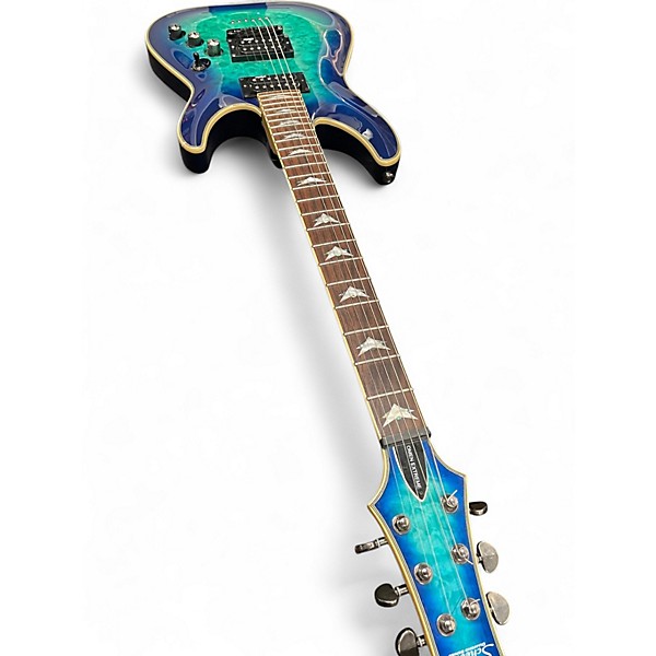 Used Schecter Guitar Research Omen Extreme 6 aqua Burst Solid Body Electric Guitar