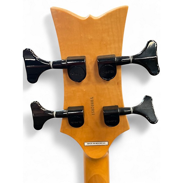 Used Schecter Guitar Research Stiletto Extreme 4 String Black Electric Bass Guitar