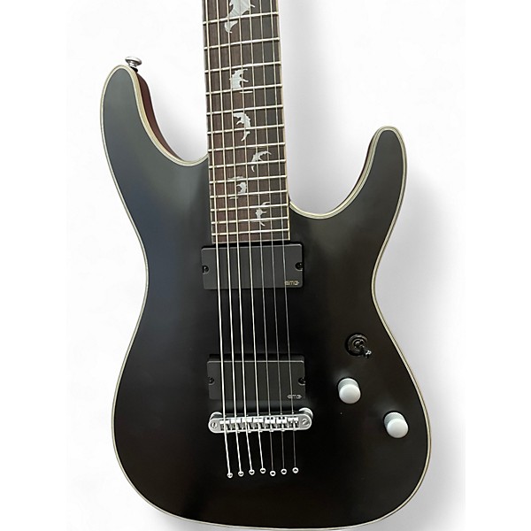 Used Schecter Guitar Research Platinum 7 Matte Black Solid Body Electric Guitar