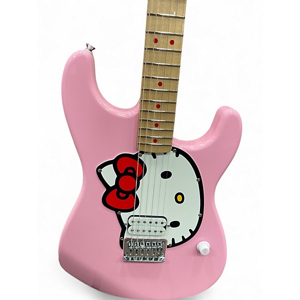Used 2024 Squier Hello Kitty Stratocaster Pink Solid Body Electric Guitar