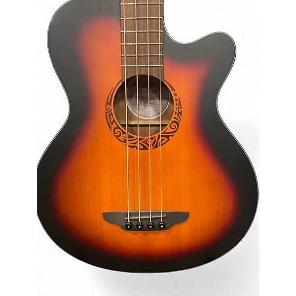 Used Luna LAB 34 TRIBAL TSB 3 Tone Sunburst Acoustic Bass Guitar