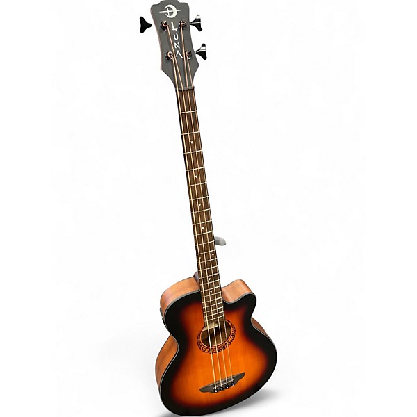 Used Luna LAB 34 TRIBAL TSB 3 Tone Sunburst Acoustic Bass Guitar