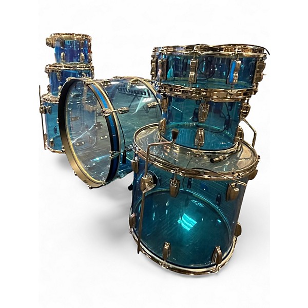 Used Ludwig 7 Piece Vistalite Blue Drum Kit