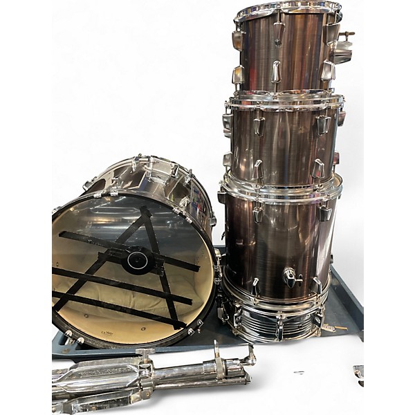 Used 2000s Percussion Plus 5 Piece PP4100MGR Metallic Gray Drum Kit