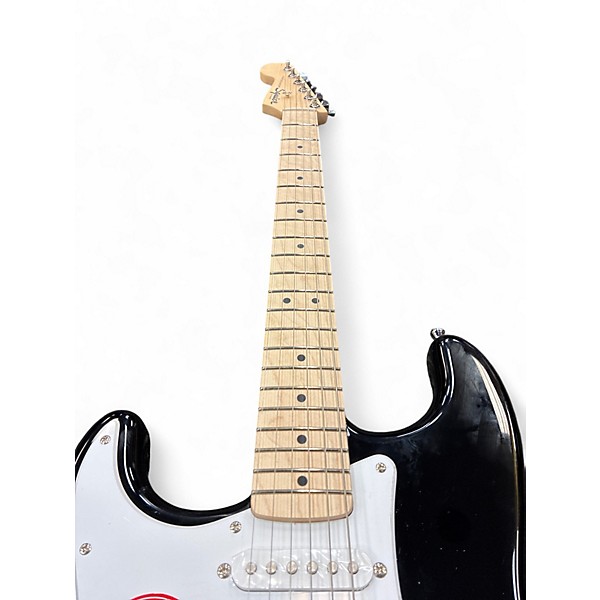 Used Squier STRATOCASTER LH BLACK Solid Body Electric Guitar
