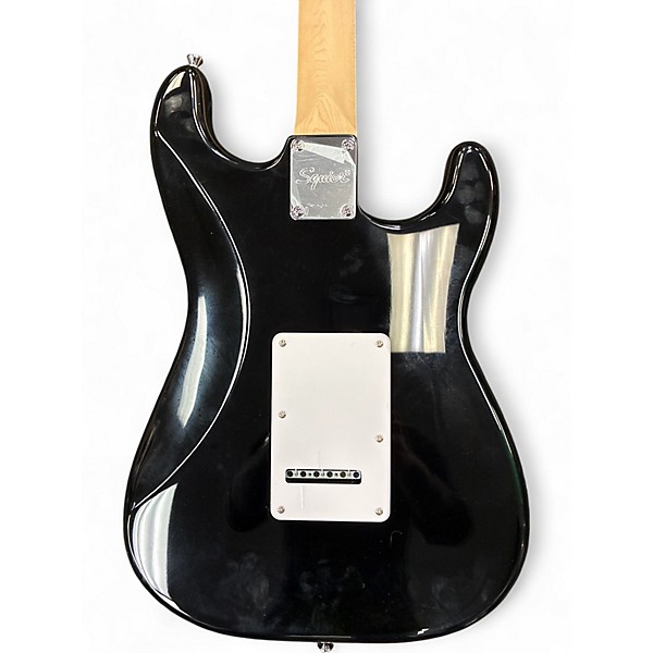 Used Squier STRATOCASTER LH BLACK Solid Body Electric Guitar