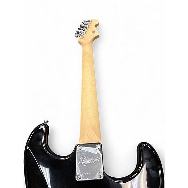 Used Squier STRATOCASTER LH BLACK Solid Body Electric Guitar